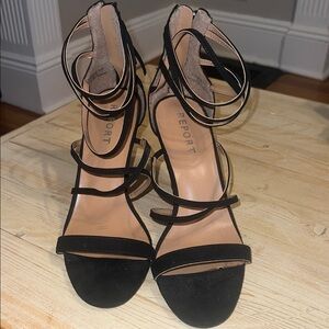 Report Women's Elegant Black Strappy Heels